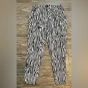 Zebra print pants w. Matching cummerbund